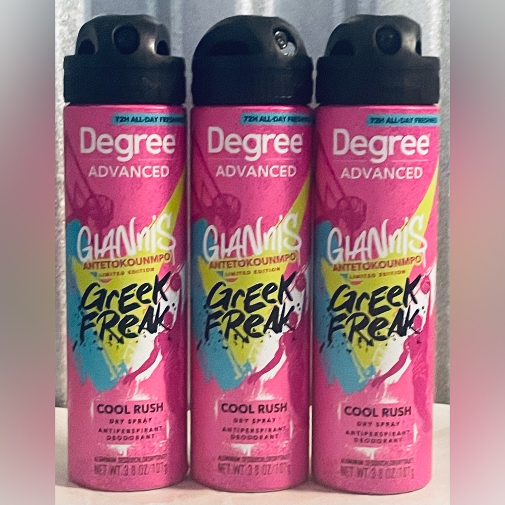 Degree Advanced Greek Freak Cool Rush Dry Spray 3.8oz (Pack of 3)